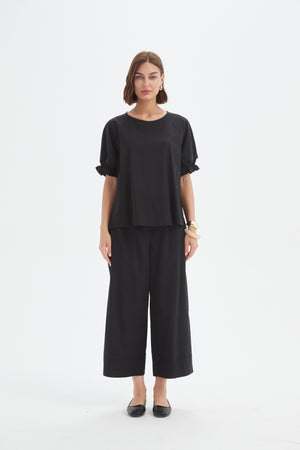 Ruffle Sleeve Lyocell Top