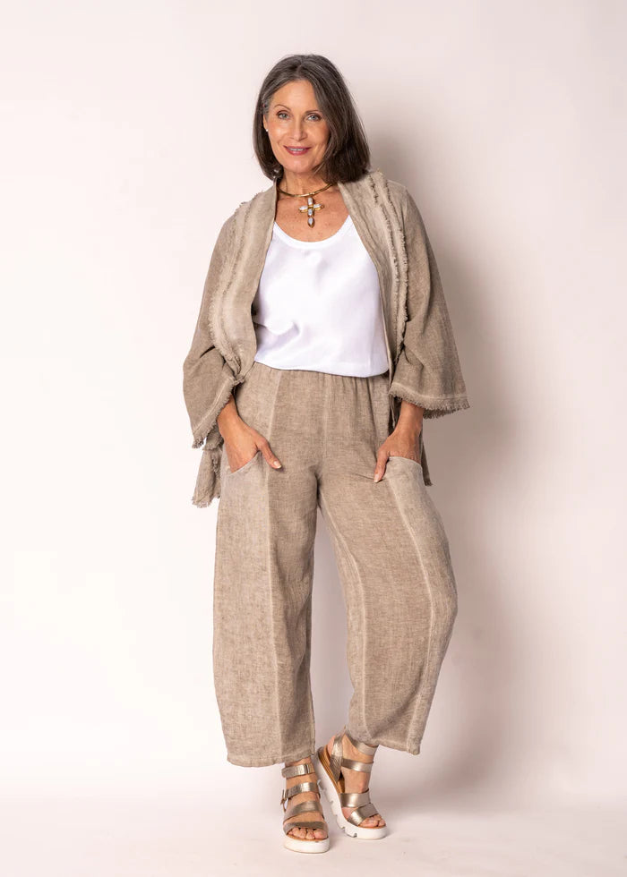Norelle Linen Pants-LATTE