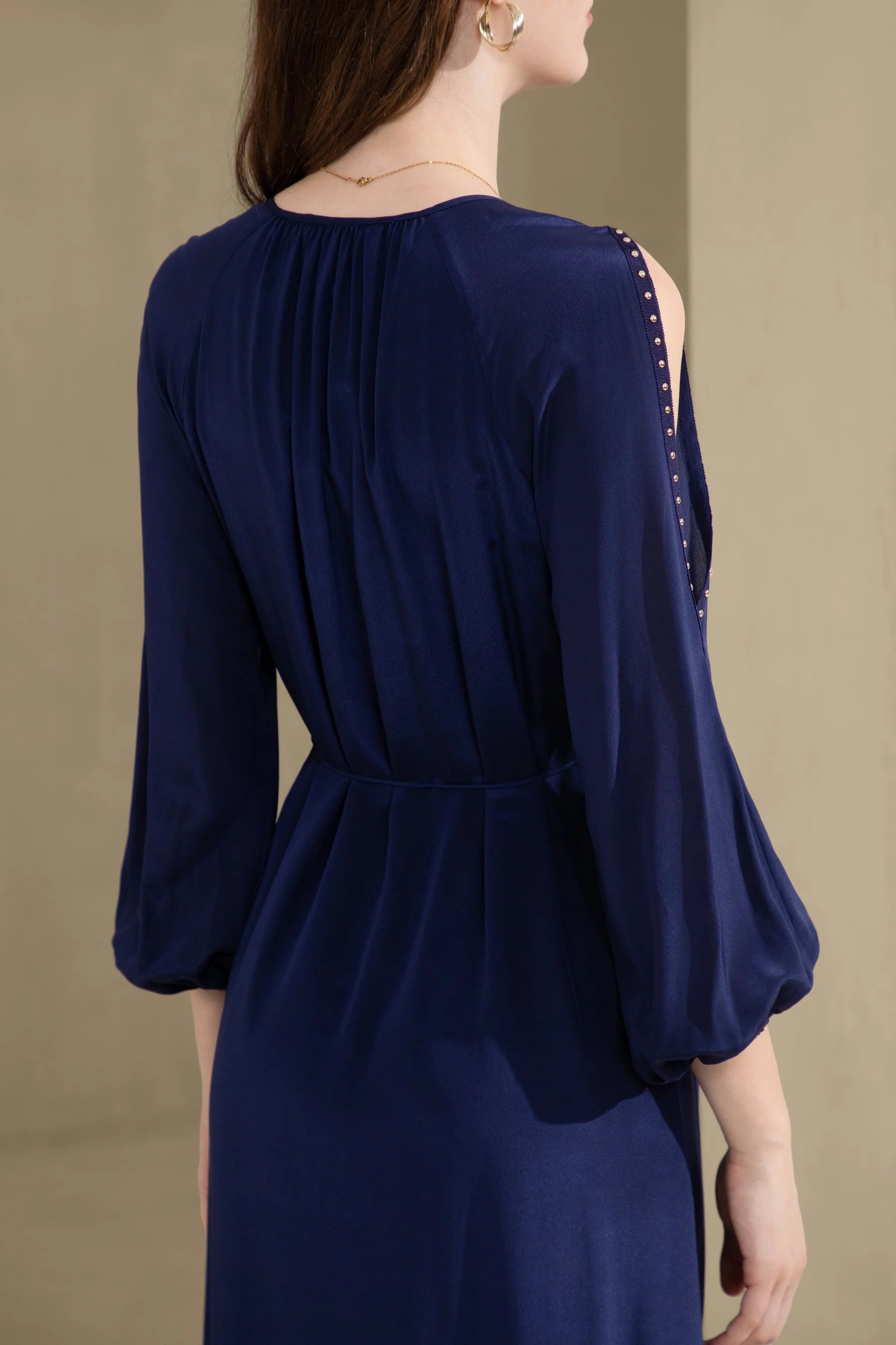 Tahari Silk Long Sleeve Dress