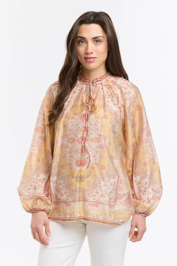EMILY RUFFLE COLLAR SHIRT-SAFFRON