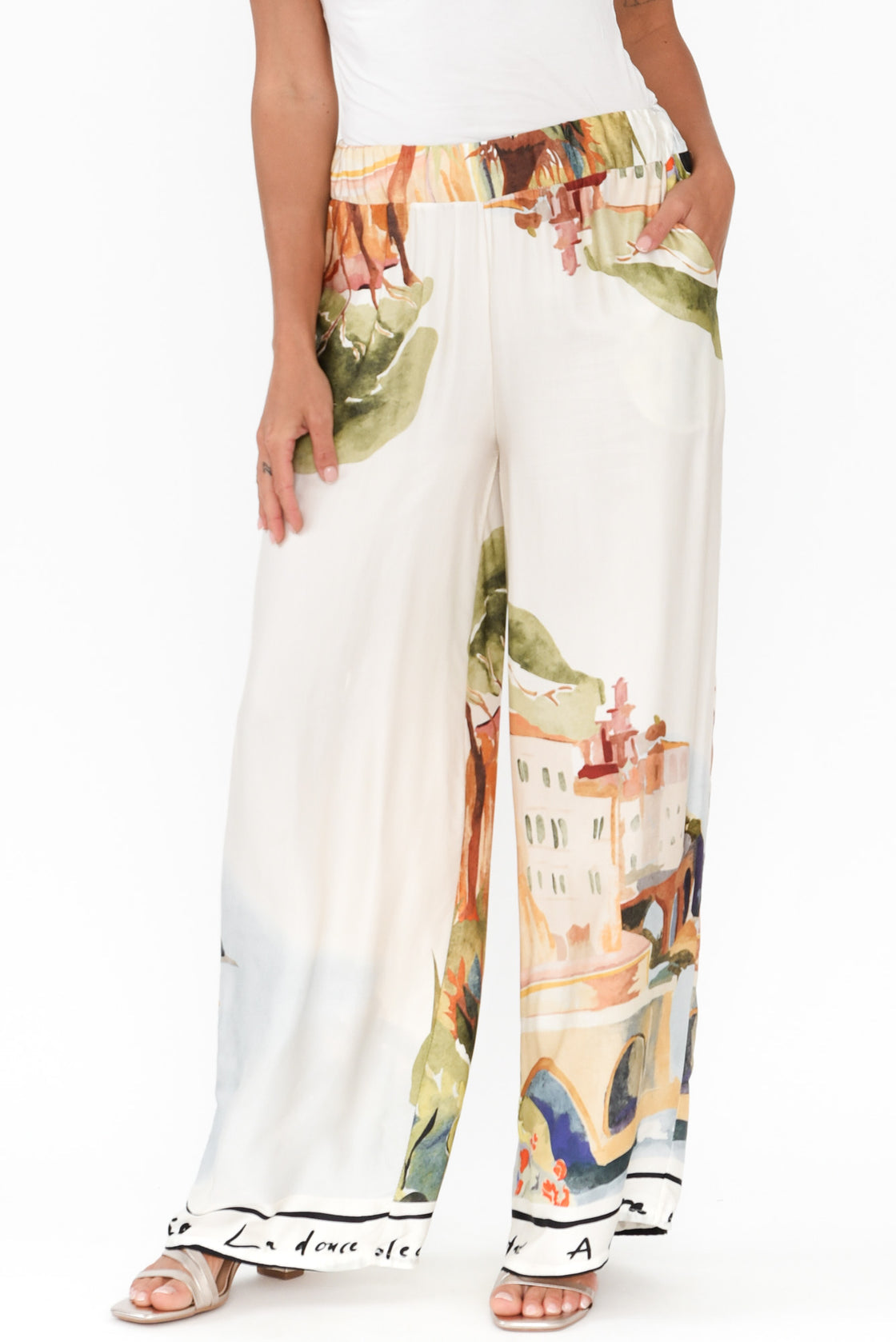 Positano Print Pants