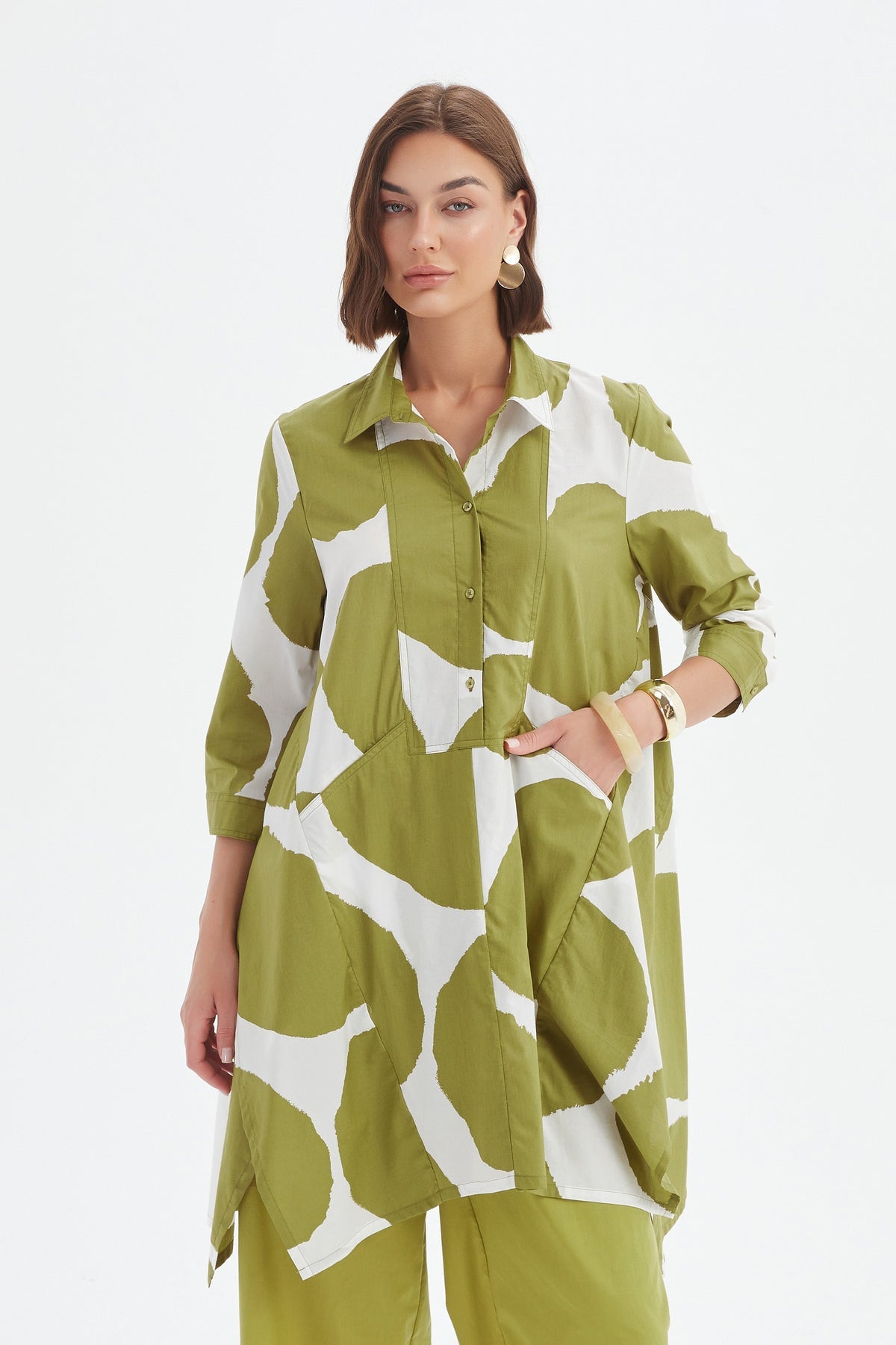 Handkerchief Hem Print Shirt