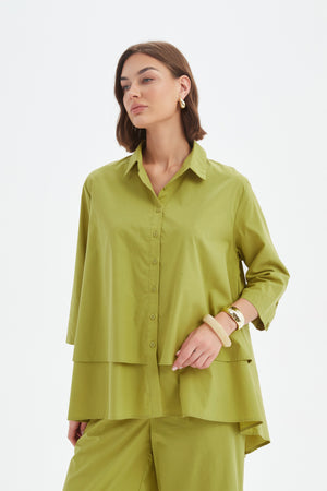 Tiered Front Lyocell Shirt