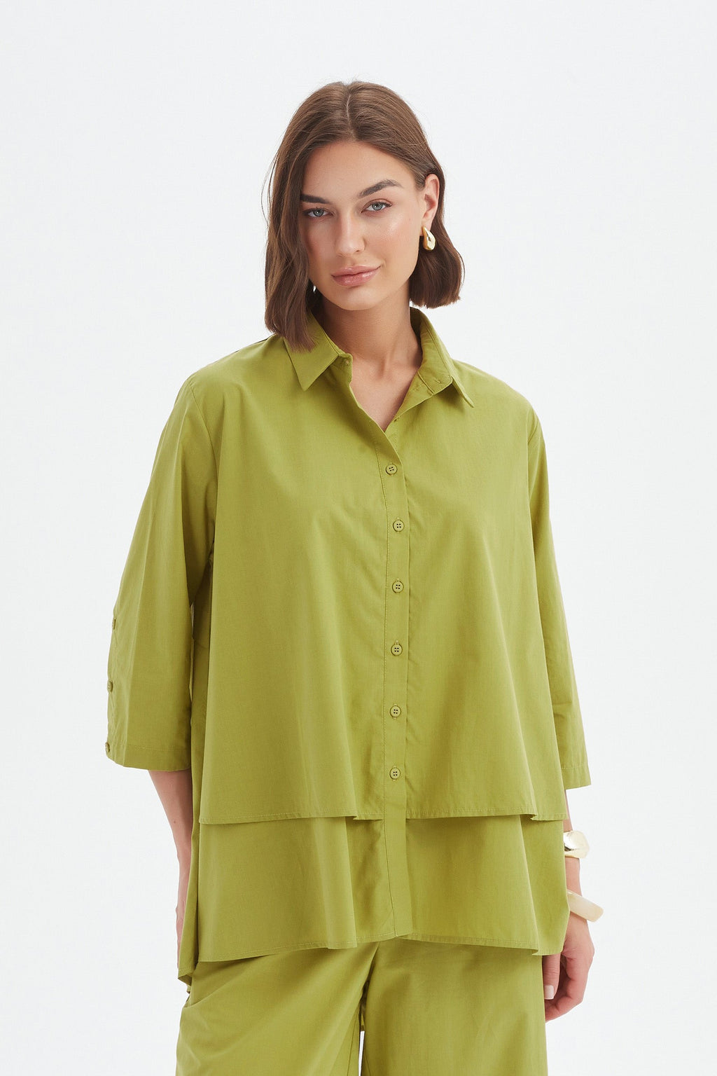 Tiered Front Lyocell Shirt