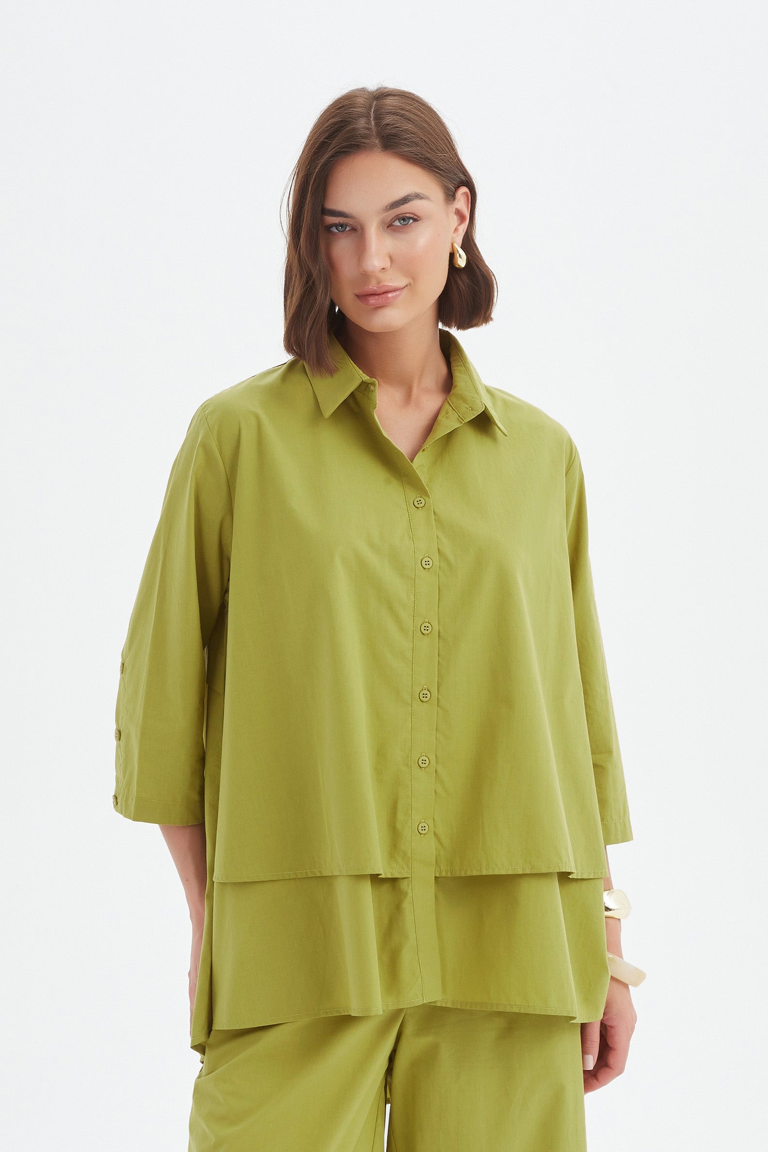 Tiered Front Lyocell Shirt