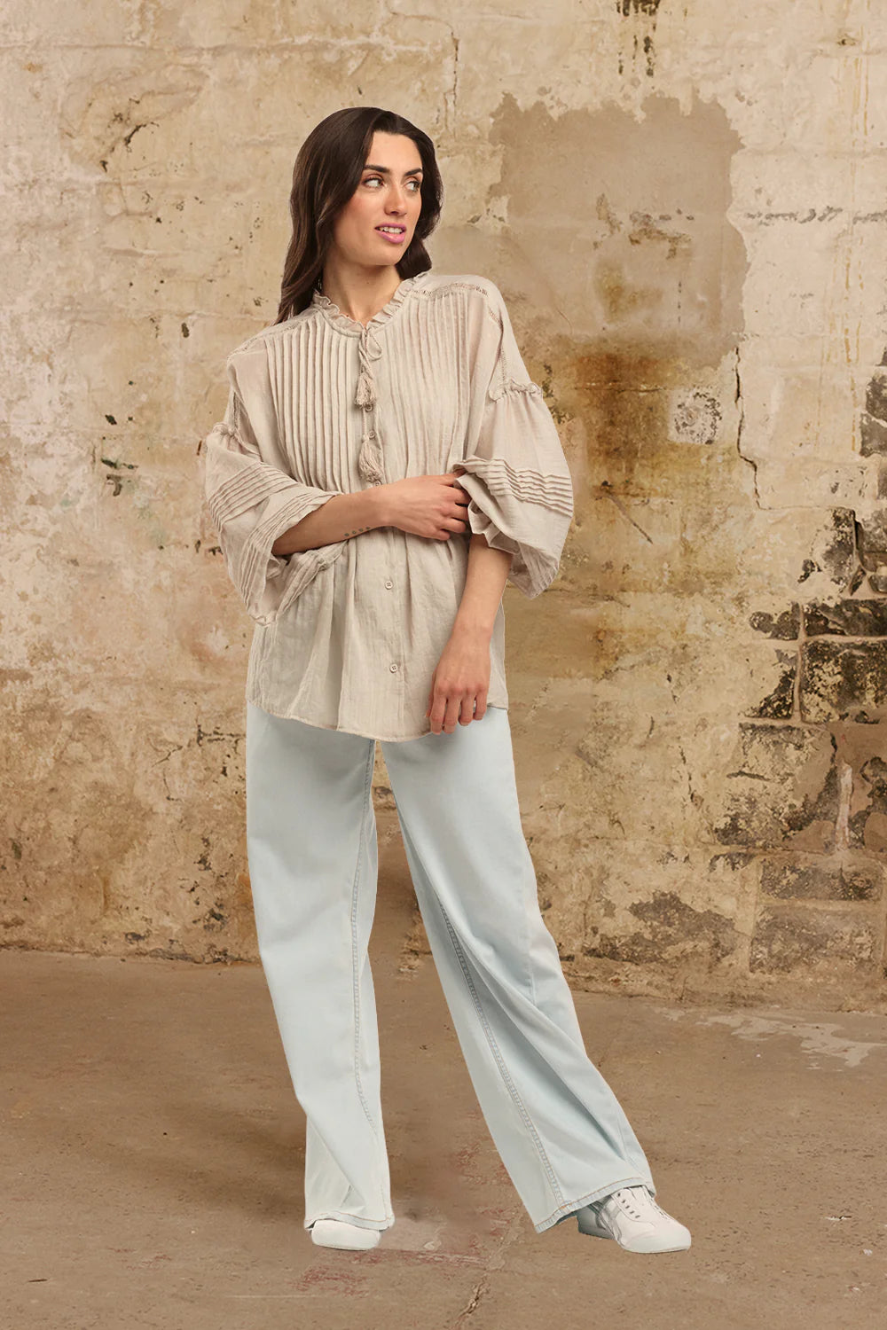 ANGELICA SHIRT-BEIGE