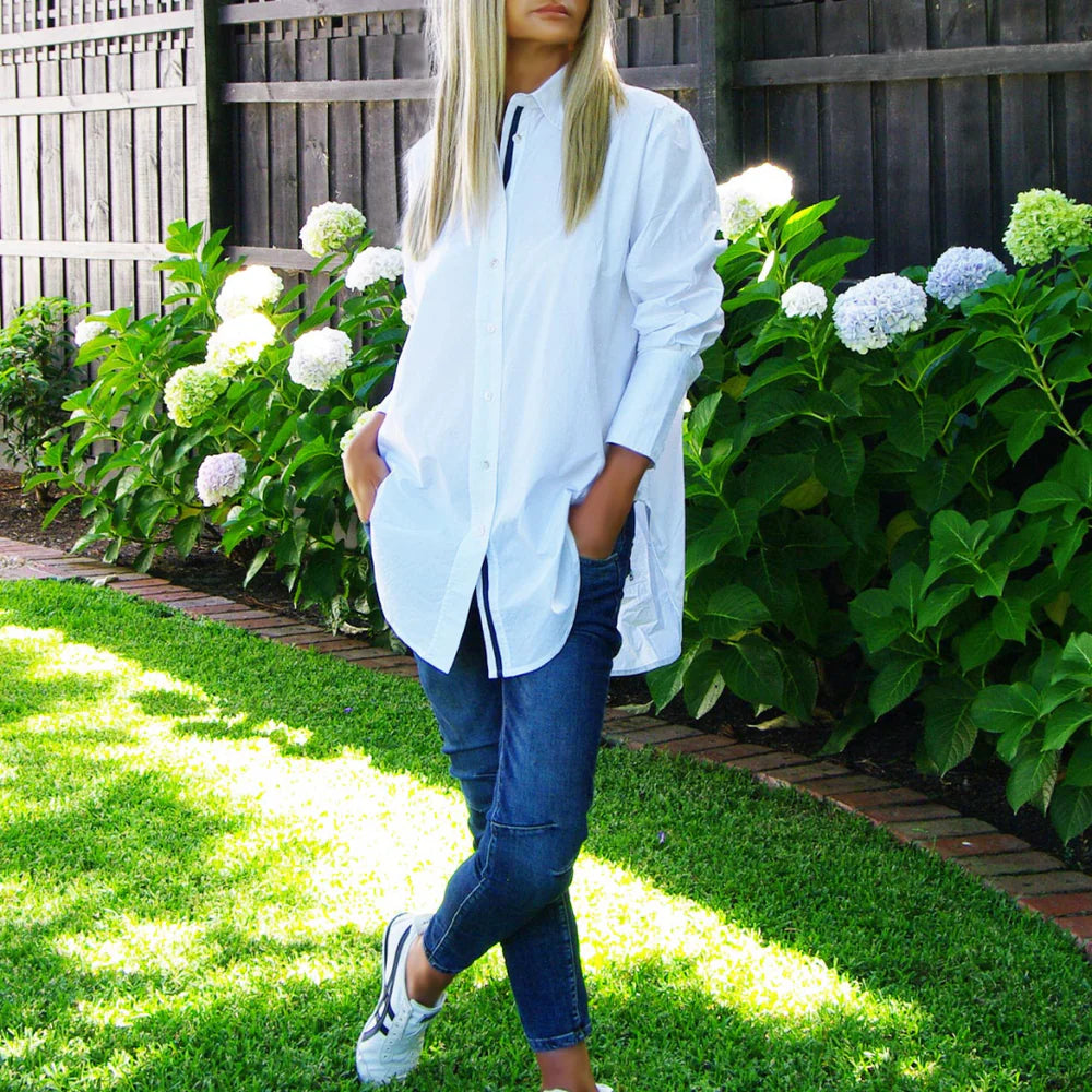 Harrriot White Poplin Shirt