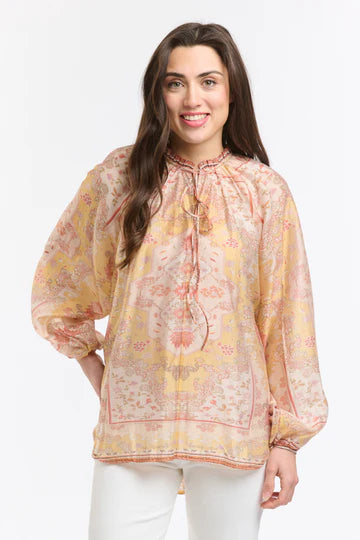 EMILY RUFFLE COLLAR SHIRT-SAFFRON