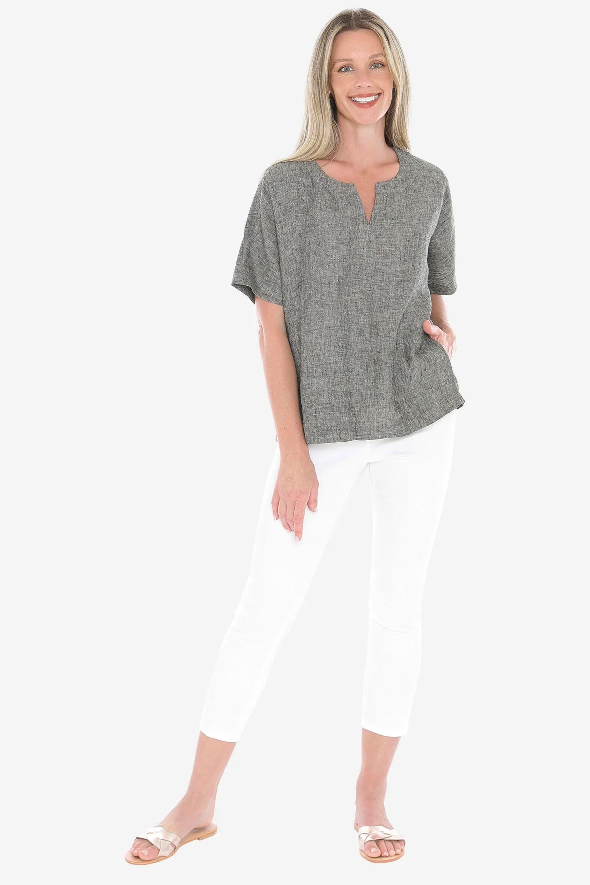 2 Pocket Linen Top