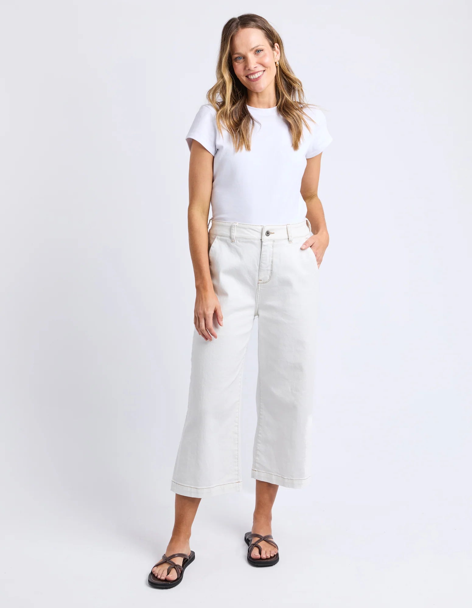 Sidney Cropped Wide Leg Jeans