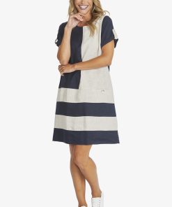 Color Block Linen Dress