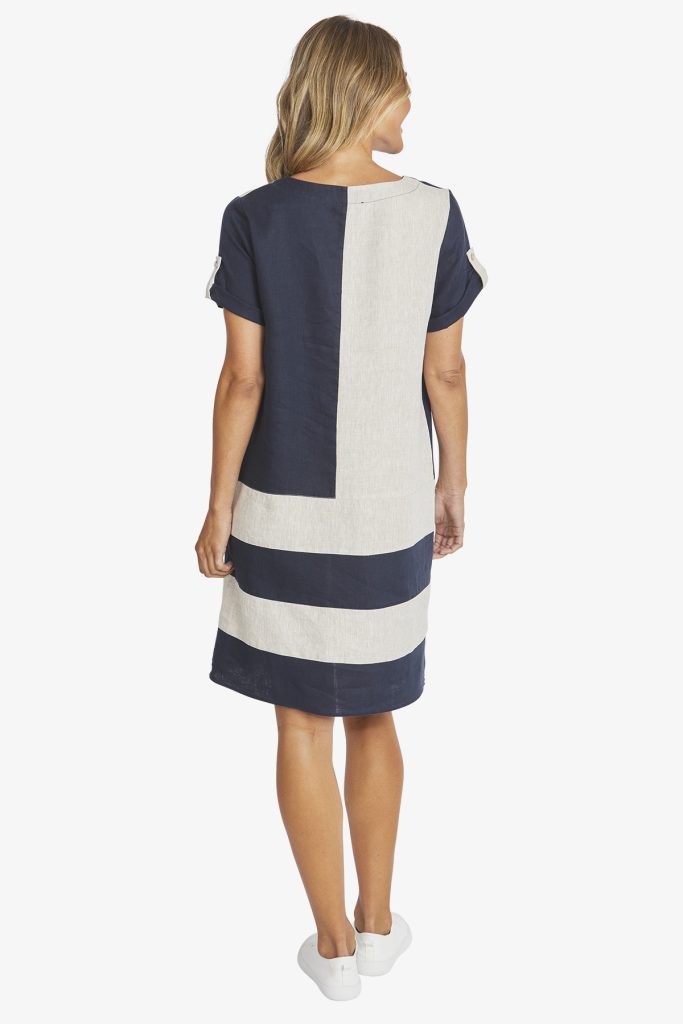 Color Block Linen Dress