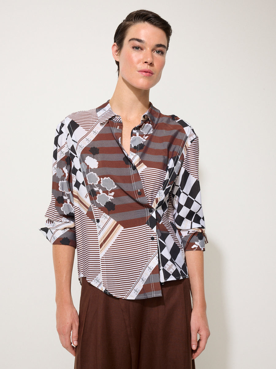 Button-Up Collage Shirt