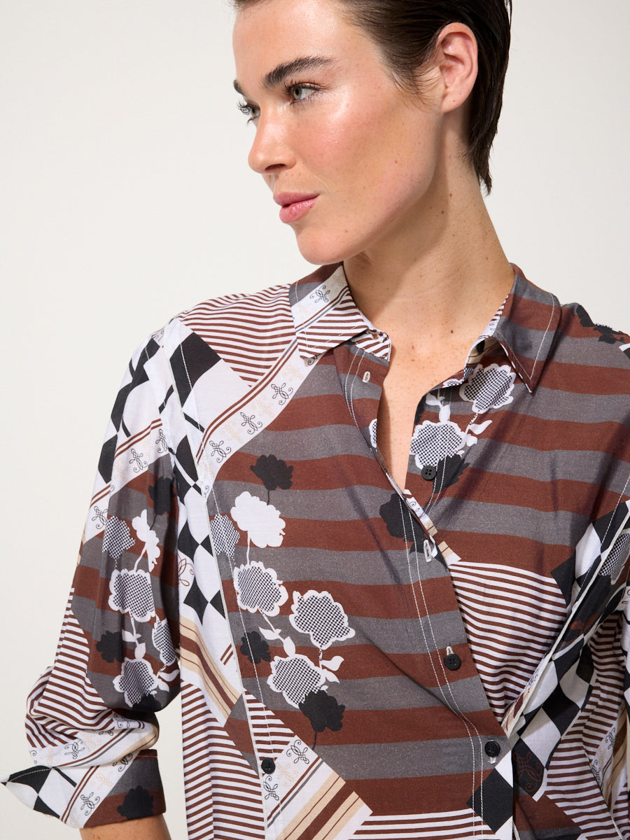 Button-Up Collage Shirt